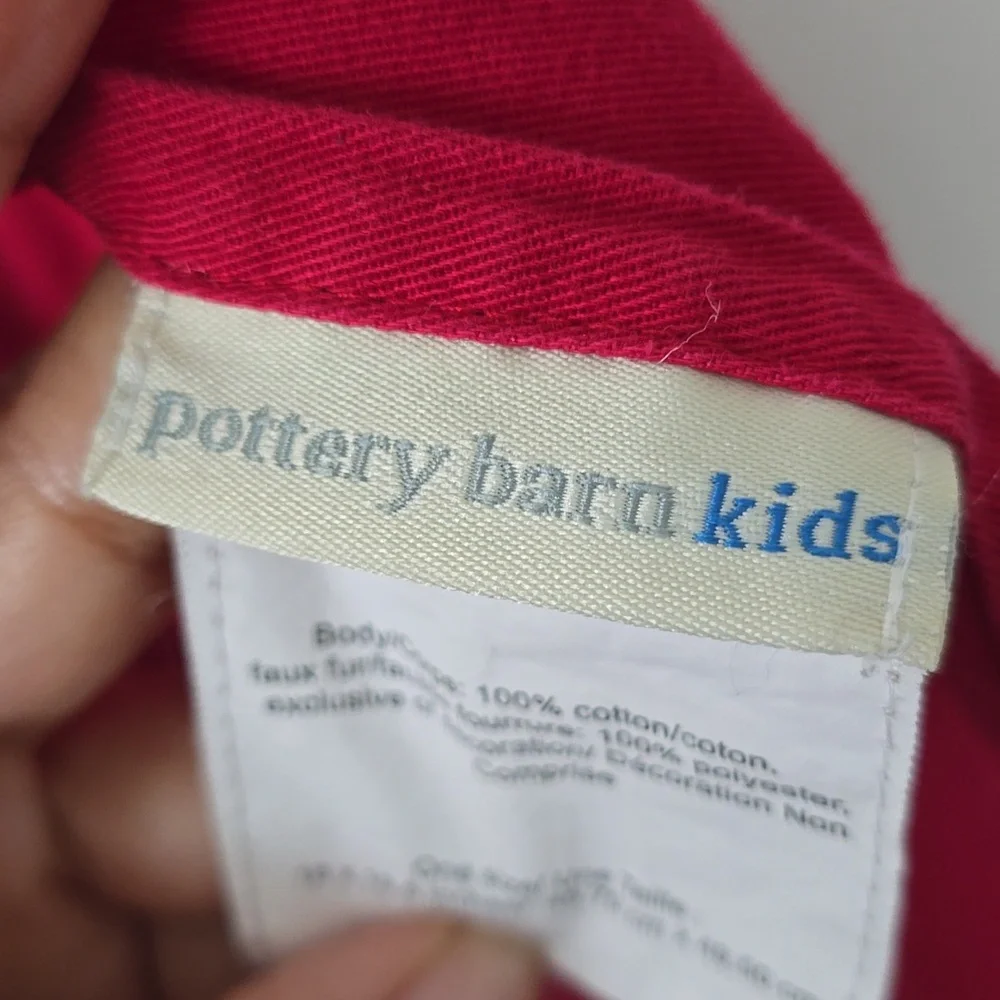 Pottery Barn Kids Santa Red and White Apron Kids One Size
